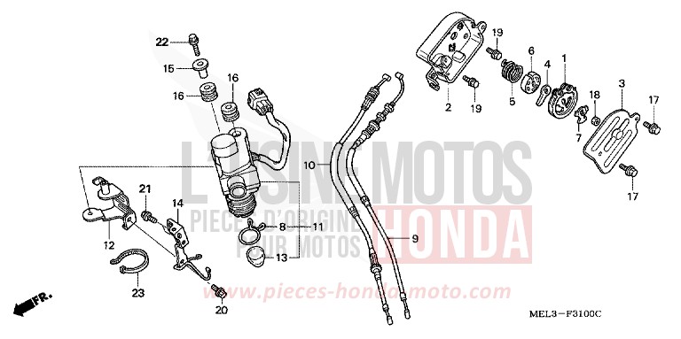 SERVO-MOTEUR (CBR1000RR4/5) de CBR1000RR "Fireblade" PEARL SIREN BLUE-A (PB123) 2005